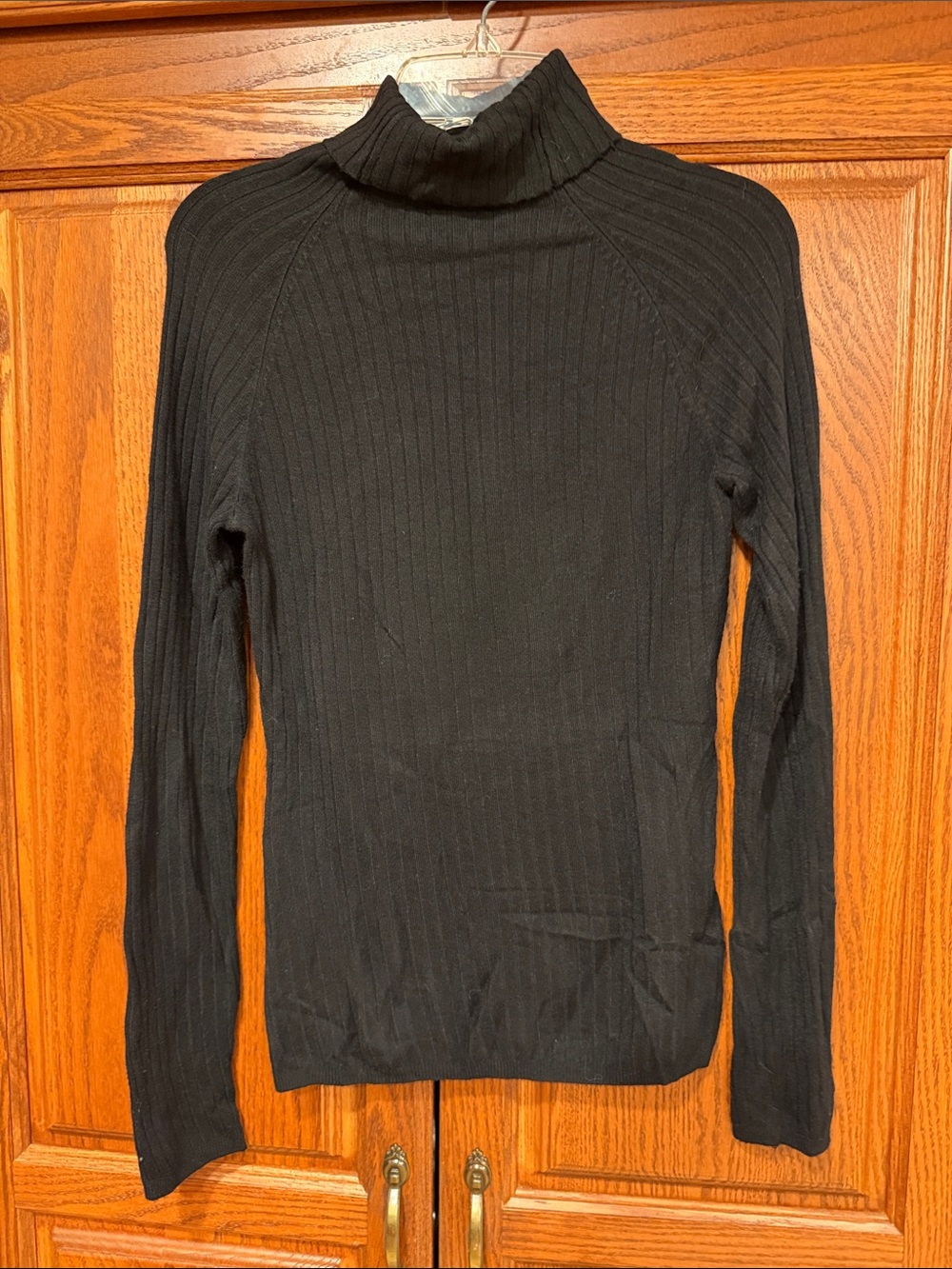 INC International Concepts Black Ribbed Petite Top - NWOT